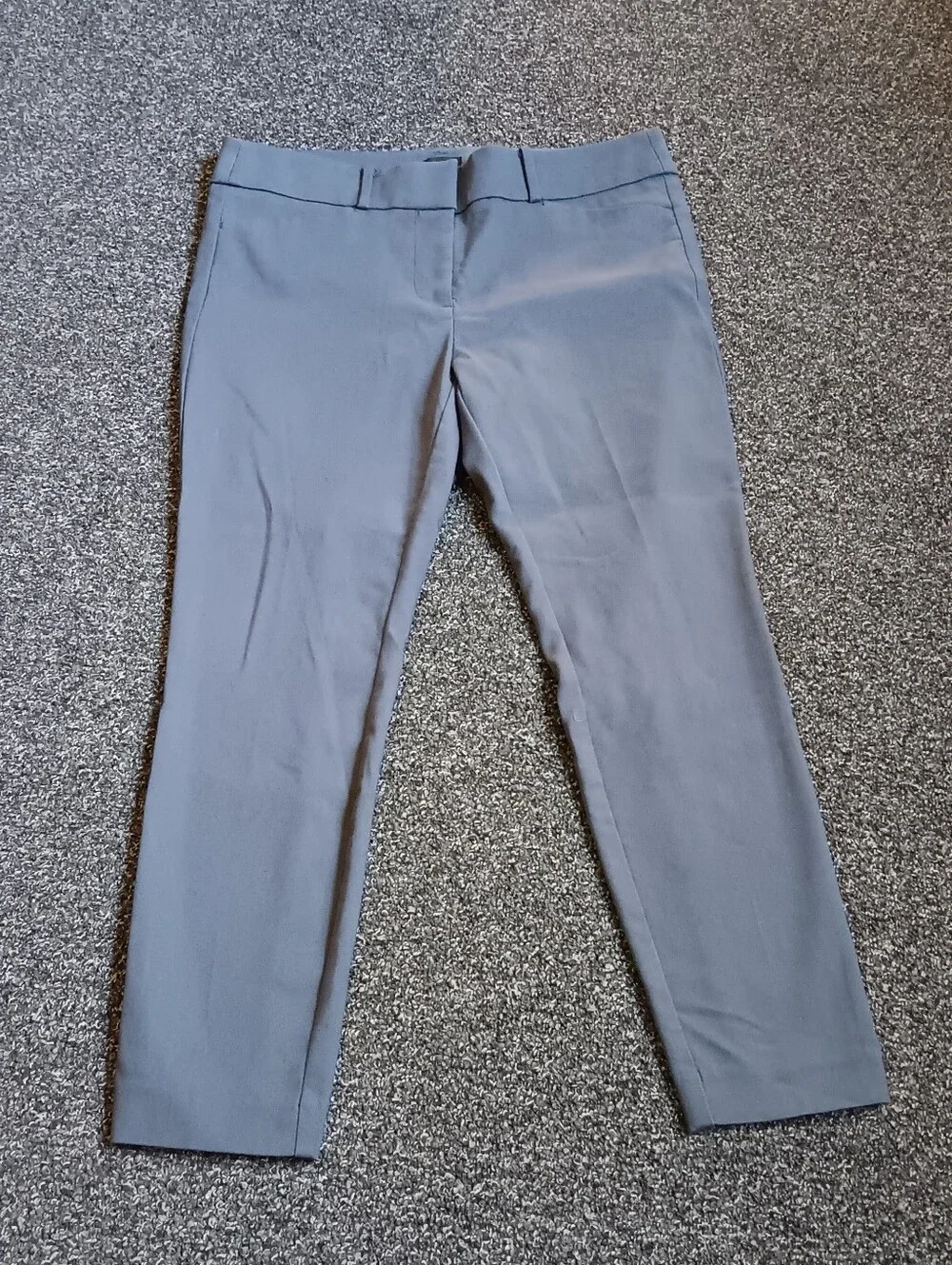 LOFT Petites Womens 8P Marisa Ankle Pants In Gray, Casual Capri Capris